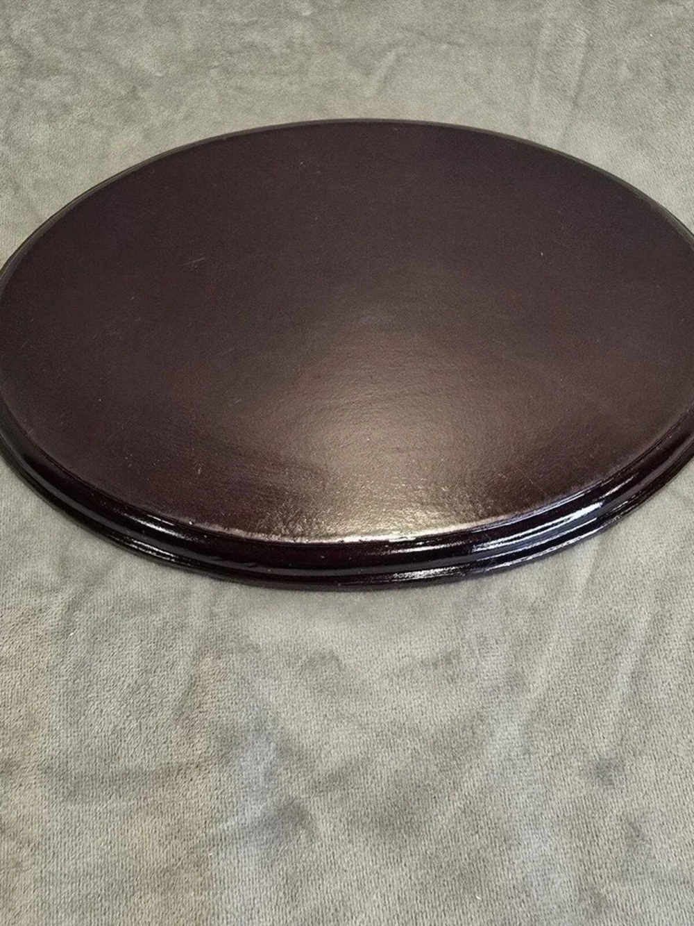 Oval Wooden Display Stand in Dark Brown